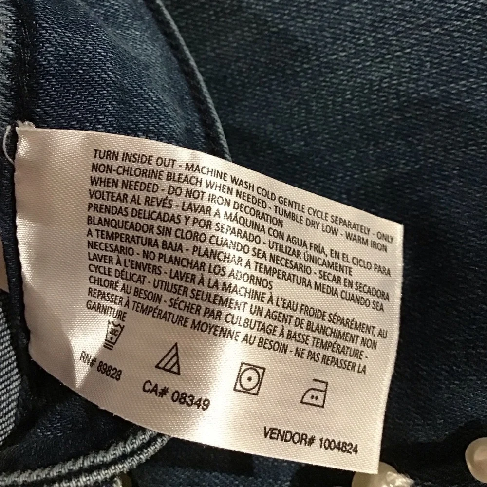 Martha Stewart Faux Pearl Side Studded Jeans. - Picture 5 of 5